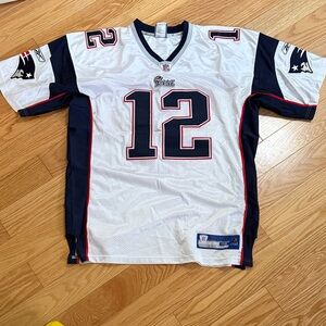 Reebok White and Navy Sports Jersey